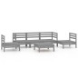vidaXL Juego de muebles de jardín 6 piezas gris madera maciza de pino vidaXL Juego de muebles de jardín 6 piezas gris madera maciza de pino