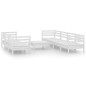vidaXL Juego de muebles de jardín 8 pzas madera maciza de pino blanco vidaXL Juego de muebles de jardín 8 pzas madera maciza de pino blanco