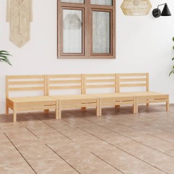 vidaXL Juego de muebles de jardín 4 piezas madera maciza de pino