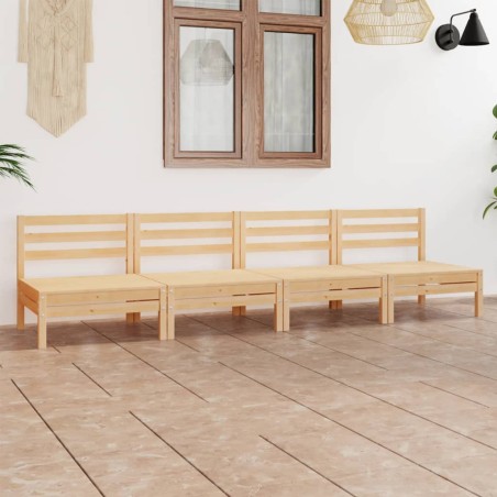 vidaXL Juego de muebles de jardín 4 piezas madera maciza de pino