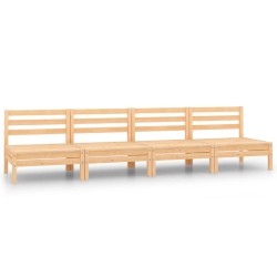 vidaXL Juego de muebles de jardín 4 piezas madera maciza de pino