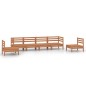 vidaXL Juego muebles de jardín 6 pzas madera maciza pino marrón miel vidaXL Juego muebles de jardín 6 pzas madera maciza pino marrón miel