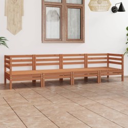 vidaXL Juego muebles de jardín 4 pzas madera maciza pino marrón miel