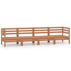 vidaXL Juego muebles de jardín 4 pzas madera maciza pino marrón miel