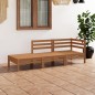 vidaXL Juego muebles de jardín 3 pzas madera maciza pino marrón miel vidaXL Juego muebles de jardín 3 pzas madera maciza pino marrón miel