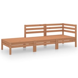 vidaXL Juego muebles de jardín 3 pzas madera maciza pino marrón miel