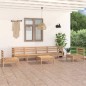 vidaXL Juego de muebles de jardín 7 piezas madera maciza de pino vidaXL Juego de muebles de jardín 7 piezas madera maciza de pino