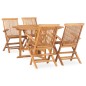 vidaXL Set de comedor de jardín plegable 5 pzas madera maciza de teca vidaXL Set de comedor de jardín plegable 5 pzas madera maciza de teca