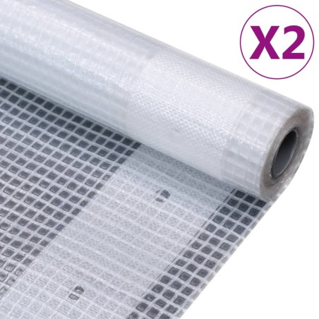 vidaXL Lonas de leno 2 unidades 260 g/m² 4x2 m blanca