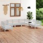 vidaXL Juego de muebles de jardín 7 piezas madera maciza pino blanco vidaXL Juego de muebles de jardín 7 piezas madera maciza pino blanco