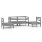 vidaXL Juego de muebles de jardín 4 piezas madera maciza de pino gris vidaXL Juego de muebles de jardín 4 piezas madera maciza de pino gris