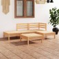 vidaXL Juego de muebles de jardín 5 piezas madera maciza pino