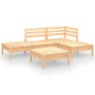vidaXL Juego de muebles de jardín 5 piezas madera maciza pino