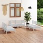 vidaXL Juego de muebles de jardín 6 piezas madera maciza pino blanco