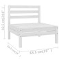 vidaXL Juego de muebles de jardín 6 piezas madera maciza pino blanco