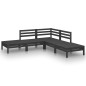vidaXL Juego de muebles de jardín 5 pzas madera de pino maciza negro vidaXL Juego de muebles de jardín 5 pzas madera de pino maciza negro