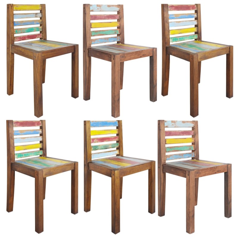 vidaXL Sillas de comedor 6 unidades madera maciza reciclada vidaXL Sillas de comedor 6 unidades madera maciza reciclada
