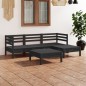 vidaXL Juego de muebles de jardín 5 pzas madera de pino maciza negro vidaXL Juego de muebles de jardín 5 pzas madera de pino maciza negro