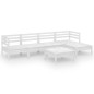 vidaXL Juego de muebles de jardín 6 piezas madera maciza pino blanco vidaXL Juego de muebles de jardín 6 piezas madera maciza pino blanco