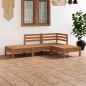 vidaXL Juego muebles de jardín 4 pzas madera maciza pino marrón miel vidaXL Juego muebles de jardín 4 pzas madera maciza pino marrón miel