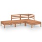 vidaXL Juego muebles de jardín 4 pzas madera maciza pino marrón miel vidaXL Juego muebles de jardín 4 pzas madera maciza pino marrón miel