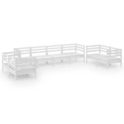 vidaXL Juego de muebles de jardín 8 piezas madera maciza pino blanco