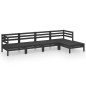 vidaXL Juego de muebles de jardín 5 pzas madera de pino maciza negro vidaXL Juego de muebles de jardín 5 pzas madera de pino maciza negro