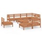 vidaXL Juego muebles de jardín 9 pzas madera maciza pino marrón miel vidaXL Juego muebles de jardín 9 pzas madera maciza pino marrón miel