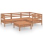 vidaXL Juego muebles de jardín 5 pzas madera maciza pino marrón miel