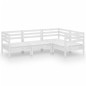 vidaXL Juego de muebles de jardín 4 piezas madera maciza pino blanco vidaXL Juego de muebles de jardín 4 piezas madera maciza pino blanco