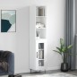vidaXL Aparador alto madera contrachapada blanco brillo 34,5x34x180 cm vidaXL Aparador alto madera contrachapada blanco brillo 34,5x34x180 cm
