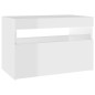 vidaXL Mesita de noche con LED contrachapada blanco brillo 60x35x40 cm vidaXL Mesita de noche con LED contrachapada blanco brillo 60x35x40 cm