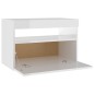 vidaXL Mesita de noche con LED contrachapada blanco brillo 60x35x40 cm vidaXL Mesita de noche con LED contrachapada blanco brillo 60x35x40 cm