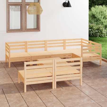 vidaXL Juego de muebles de jardín 8 piezas madera maciza de pino