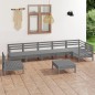 vidaXL Juego de muebles de jardín 8 piezas madera de pino maciza gris vidaXL Juego de muebles de jardín 8 piezas madera de pino maciza gris
