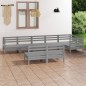 vidaXL Juego de muebles de jardín 8 piezas madera maciza de pino gris vidaXL Juego de muebles de jardín 8 piezas madera maciza de pino gris