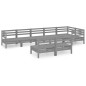vidaXL Juego de muebles de jardín 8 piezas madera maciza de pino gris vidaXL Juego de muebles de jardín 8 piezas madera maciza de pino gris