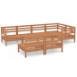 vidaXL Juego muebles de jardín 7 pzas madera pino maciza marrón miel vidaXL Juego muebles de jardín 7 pzas madera pino maciza marrón miel