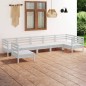 vidaXL Juego de muebles de jardín 7 piezas madera maciza pino blanco vidaXL Juego de muebles de jardín 7 piezas madera maciza pino blanco