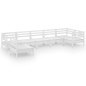 vidaXL Juego de muebles de jardín 7 piezas madera maciza pino blanco vidaXL Juego de muebles de jardín 7 piezas madera maciza pino blanco