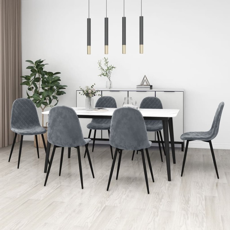 vidaXL Sillas de comedor 6 unidades terciopelo gris oscuro vidaXL Sillas de comedor 6 unidades terciopelo gris oscuro