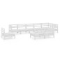 vidaXL Juego de muebles de jardín 9 piezas madera maciza pino blanco vidaXL Juego de muebles de jardín 9 piezas madera maciza pino blanco