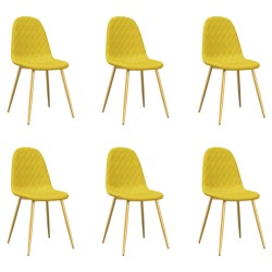 vidaXL Sillas de comedor 6 uds terciopelo amarillo mostaza