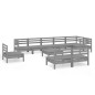 vidaXL Juego de muebles de jardín 10 piezas madera maciza de pino gris vidaXL Juego de muebles de jardín 10 piezas madera maciza de pino gris