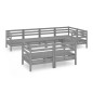 vidaXL Juego de muebles de jardín 7 piezas madera maciza de pino gris vidaXL Juego de muebles de jardín 7 piezas madera maciza de pino gris