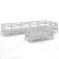 vidaXL Juego de muebles de jardín 8 piezas madera maciza de pino gris vidaXL Juego de muebles de jardín 8 piezas madera maciza de pino gris
