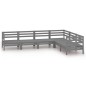 vidaXL Juego de muebles de jardín 6 piezas madera maciza de pino gris vidaXL Juego de muebles de jardín 6 piezas madera maciza de pino gris