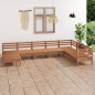 vidaXL Juego muebles de jardín 8 pzas madera maciza pino marrón miel