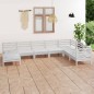 vidaXL Juego de muebles de jardín 8 piezas madera maciza pino blanco vidaXL Juego de muebles de jardín 8 piezas madera maciza pino blanco