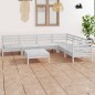 vidaXL Juego de muebles de jardín 7 piezas madera maciza pino blanco vidaXL Juego de muebles de jardín 7 piezas madera maciza pino blanco